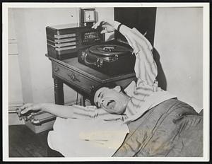 Get Up, You! Have trouble getting up in the morning? This may be the answer. H. William Richter, Jr., of Bridgewater, Mass., a sophomore at Brown University in Providence, R.I., rigged up this radio-phonograph combination which automatically plays a recording of Richter's own voice at 7:30 A.M., telling him in no uncertain terms what deans do to students who sleep through 8 o'clock classes. The recording first coaxes, get firm, pleads and finally bellows "GET UP!" Richter , yawningly reluctant is shown (above) obeying himself.