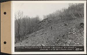 Contract No. 82, Constructing Quabbin Hill Road, Ware, looking ahead from Sta. 22+00, Ware, Mass., May 16, 1939