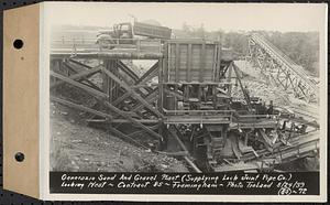 Contract No. 85, Manufacture and Delivery of Precast Concrete Steel Cylinder Pipe, Southborough, Framingham, Wayland, Natick, Weston, Generazio Sand and Gravel Plant (supplying Lock Joint Pipe Co.), looking west, Framingham, Mass., Aug. 24, 1939