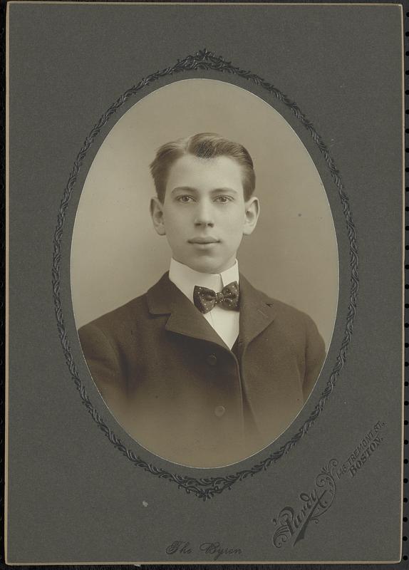 Boston Latin School 1902 Senior portrait, Walter Houghton Freeman