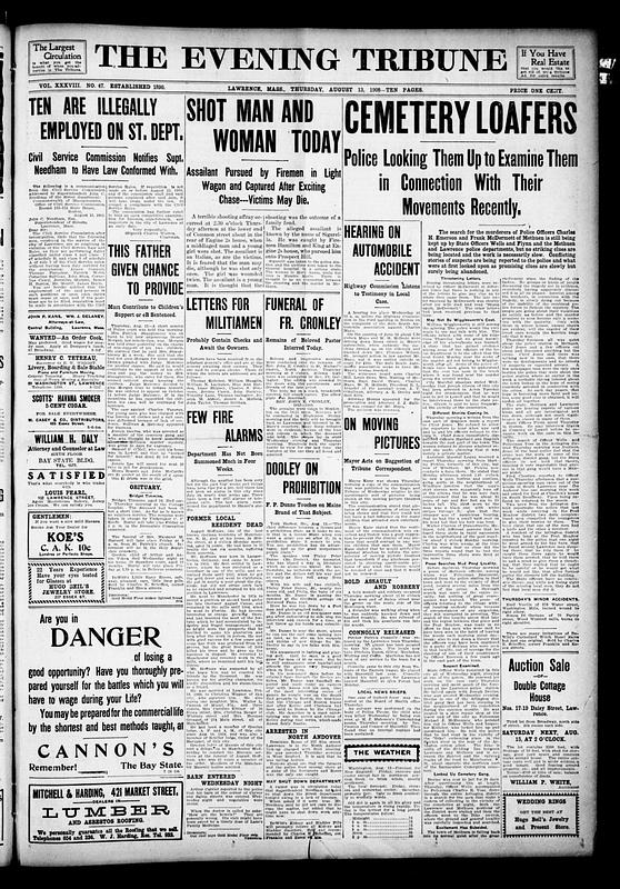The Evening Tribune. August 13, 1908 - Digital Commonwealth