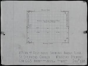 Three-quarter inch plan of vestibule showing marble floor