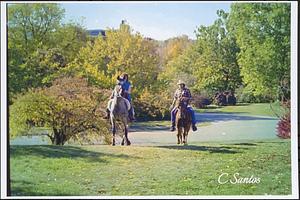 Mary riding Spot, Rodger riding Mighty Might, Arnold Arboretum