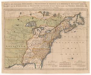 Carte des possessions angloises & françoises du continent de l'Amerique Septentrionale