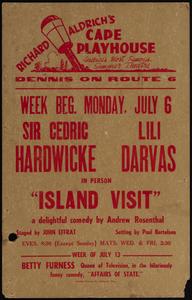 Sir Cedric Hardwicke, Lili Darvas in person "Island Visit"