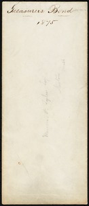 Treasurer's bond addressed to Warren P. Tyler, Esq. Newton, Mass.