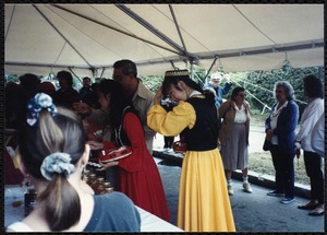 Newton Free Library Grand Opening Celebration, September 15, 1991. Food concessions. Dancers