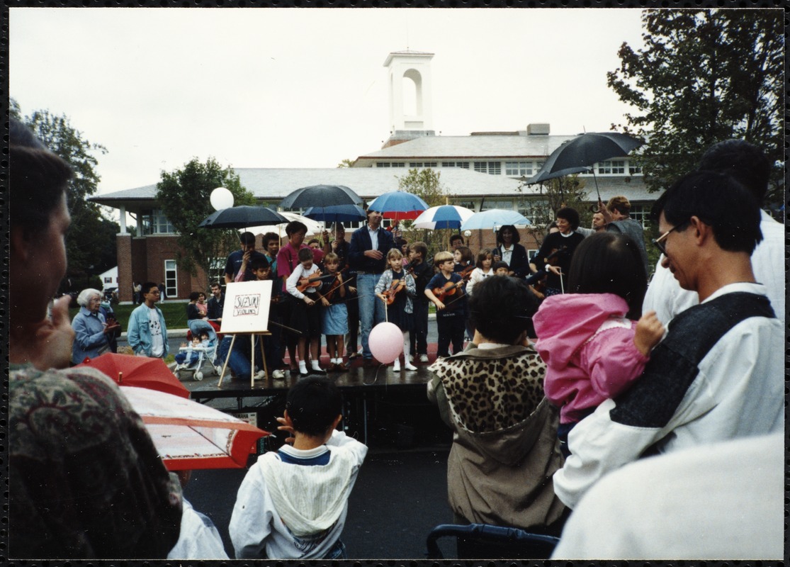 Newton Free Library Grand Opening Celebration, September 15, 1991. Suzuki violins. Children