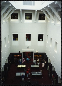 Newton Free Library, Newton, MA. Interior. Reference department from above, with patrons