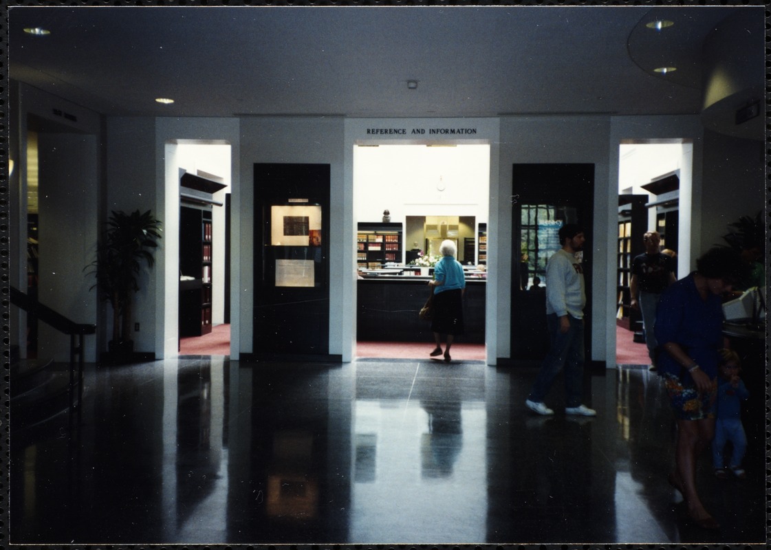 Newton Free Library, Newton, MA. Interior. Lobby and entrance to Reference and Information Department