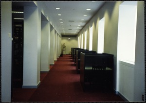 Newton Free Library, Newton, MA. Interior. Corridor with study carrels