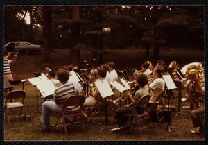 Villages of Newton, MA. Auburndale. Orchestra in park, Auburndale