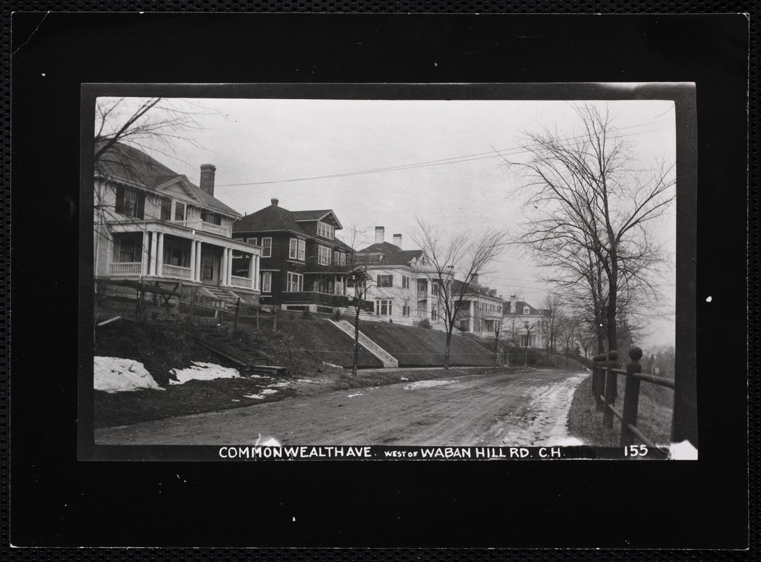 Villages of Newton, MA. Chestnut Hill. Comm Ave., west of Waban Hill Rd., Chestnut Hill