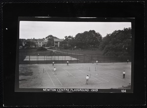 Villages of Newton, MA. Newton Centre. Tennis courts, Newton Centre