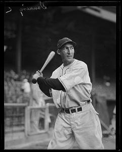 Harry Danning, New York Giants, showing batting stance