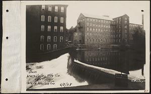 Ware Valley Manufacturing Co., and Ware Woolen Co., dam, Ware, Mass., Jun. 8, 1928
