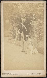 Unidentified man and dog