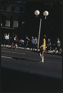 A girl in yellow, Boston Columbus Day Parade 1973