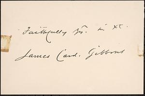 Autograph of James Cardinal Gibbons on his calling card