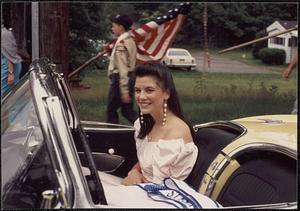 Heather Prest, Miss Teen Massachusetts, in car, Fourth of July parade