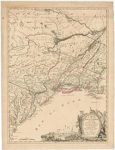 Carte du théatre de la guerre actuel entre les anglais et les Treize Colonies Unies de l'Amerique Septentrionale