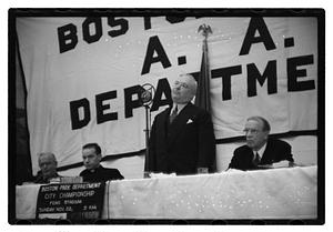 Boston Park Department function, Boston Parks Commissioner William Long standing