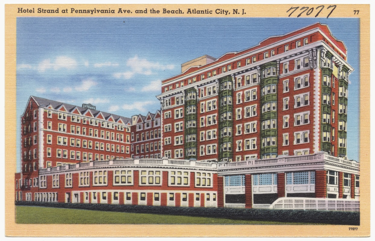 Hotel Strand at Pennsylvania Ave., and the beach, Atlantic City, N.J.