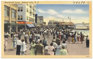 Boardwalk scene, Atlantic City, N.J.