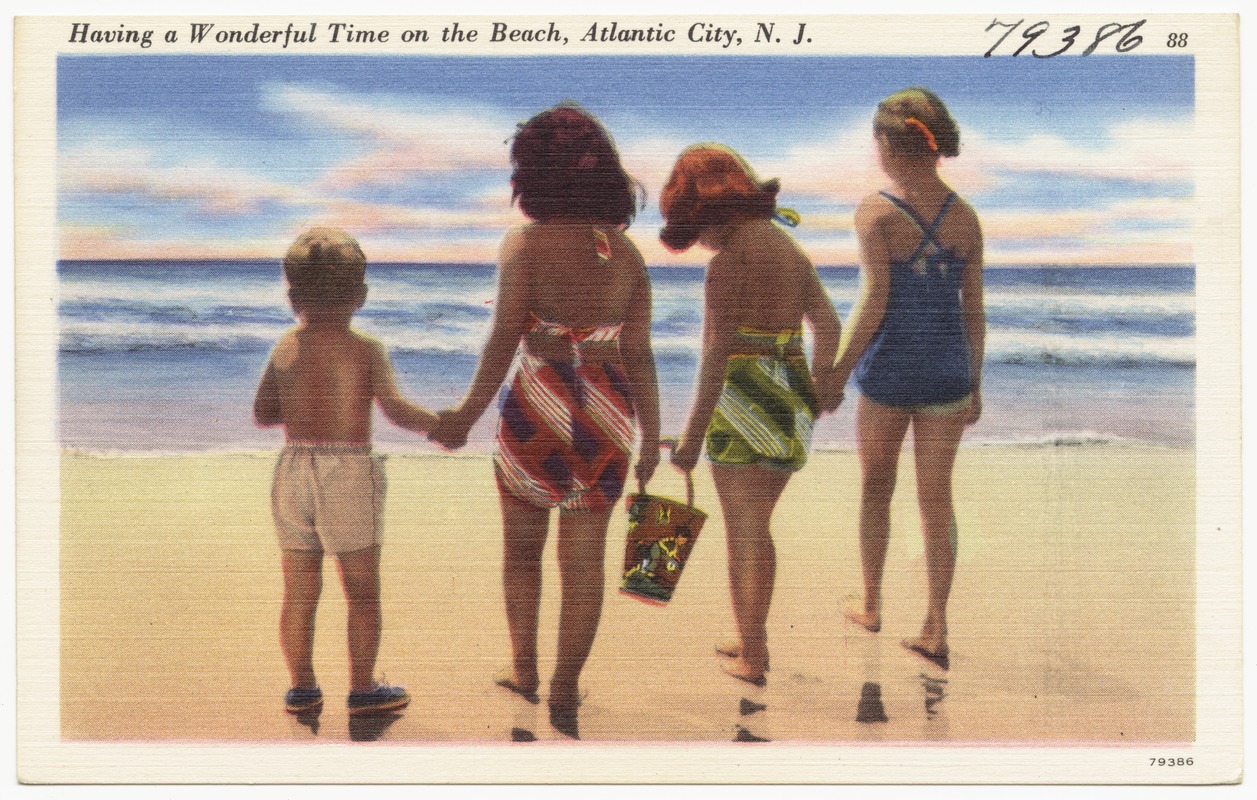 Having a wonderful time on the beach, Atlantic City, N. J.