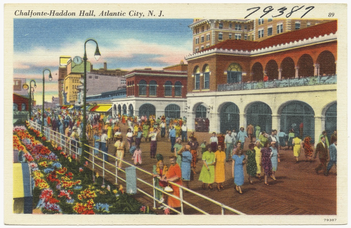 Atlantic Atlantic Ciudad Nuevo Jersey Haddon Hall Hotel ~ Virginia PC Publicado Postal 