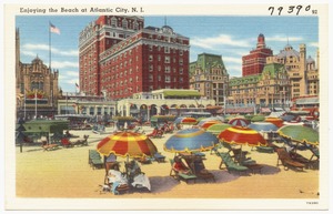 Enjoying the beach at Atlantic City, N.J.
