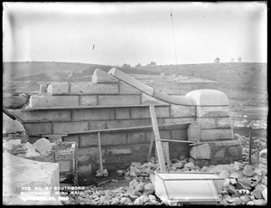 Sudbury Reservoir, southwest wing wall, Sudbury Dam, from the north, Southborough, Mass., Sep. 26, 1896