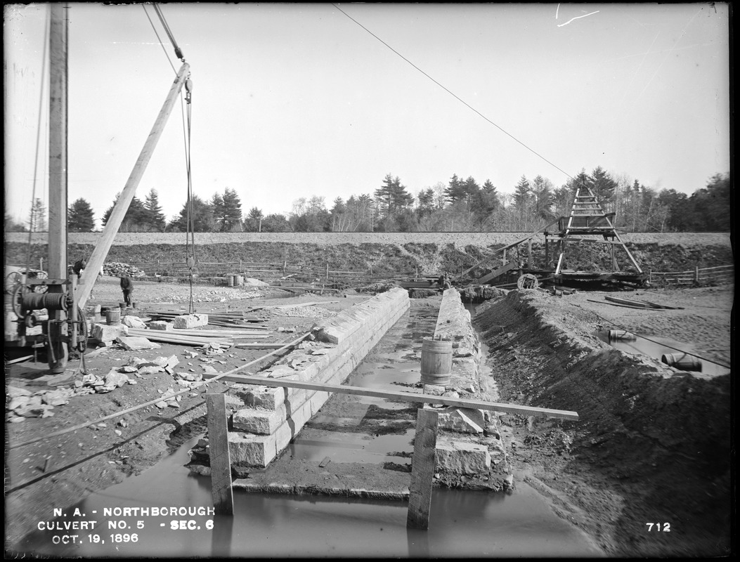 Wachusett Aqueduct, stone arch Culvert No. 5, Section 6, from the west, Northborough, Mass., Oct. 19, 1896