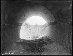 Wachusett Aqueduct, looking out from interior of aqueduct, station 313, Section 7, Northborough, Mass., Oct. 9, 1896