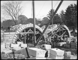 Wachusett Aqueduct, two west arches of Assabet Bridge, Section 8, from the south, Northborough, Mass., Oct. 26, 1896