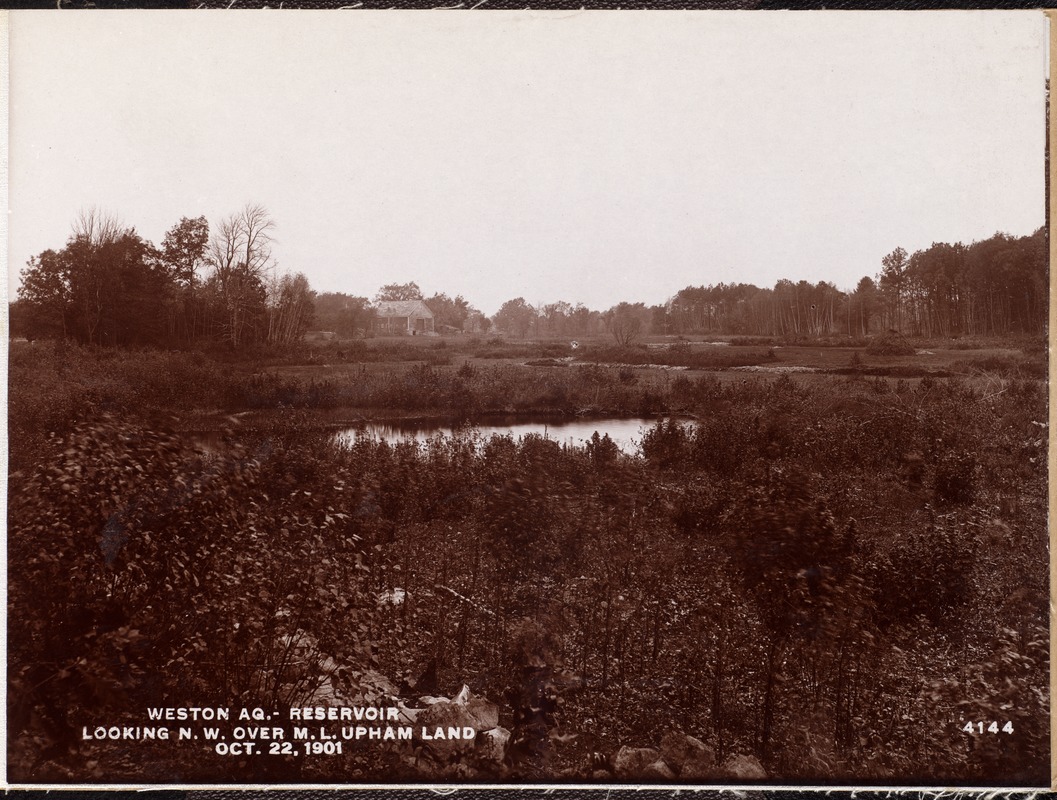 Weston Aqueduct, Weston Reservoir, looking northwesterly over M. L