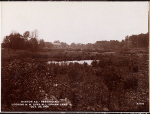 Weston Aqueduct, Weston Reservoir, looking northwesterly over M. L. Upham's land, Weston, Mass., Oct. 22, 1901