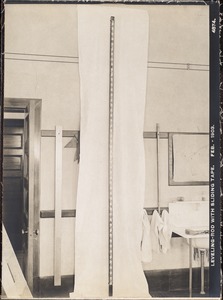 Wachusett Reservoir, leveling rod with sliding tape, Clinton, Mass., Feb. 1903