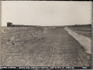 Wachusett Reservoir, North Dike, westerly portion, east of station 45, Clinton, Mass., Apr. 11, 1903