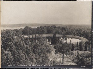 Distribution Department, Northern High Service Bear Hill Reservoir and Low Service Spot Pond Reservoir, Reservoirs, from Bear Hill Observatory, Stoneham, Mass., Sep. 8, 1903