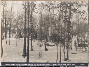 Distribution Department, Low Service Spot Pond Reservoir, westerly shore south of Deer Hill (compare with No. 5811), Stoneham, Mass., Feb. 2, 1905