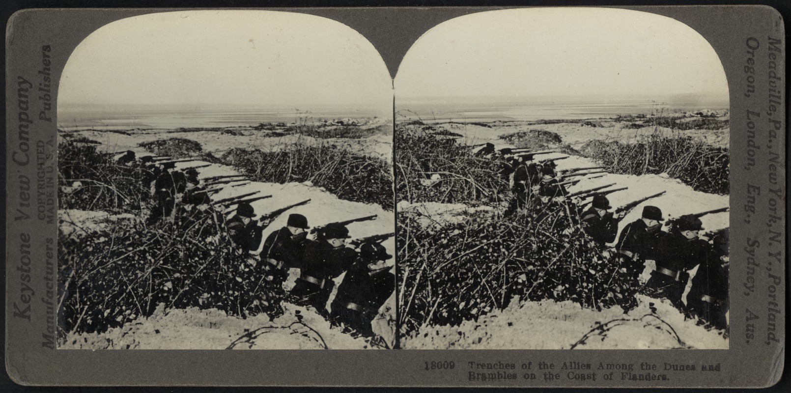 Trenches of the Allies on the coast of Flanders