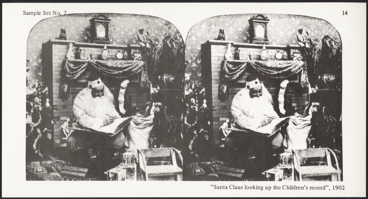"Santa Claus looking up the children's record", 1902