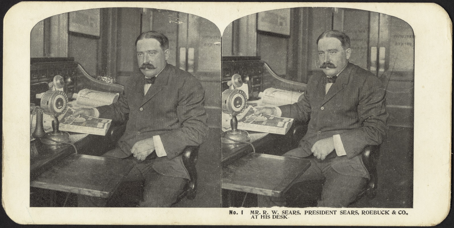 Mr. R. W. Sears, President Sears, Roebuck & Co. at his desk