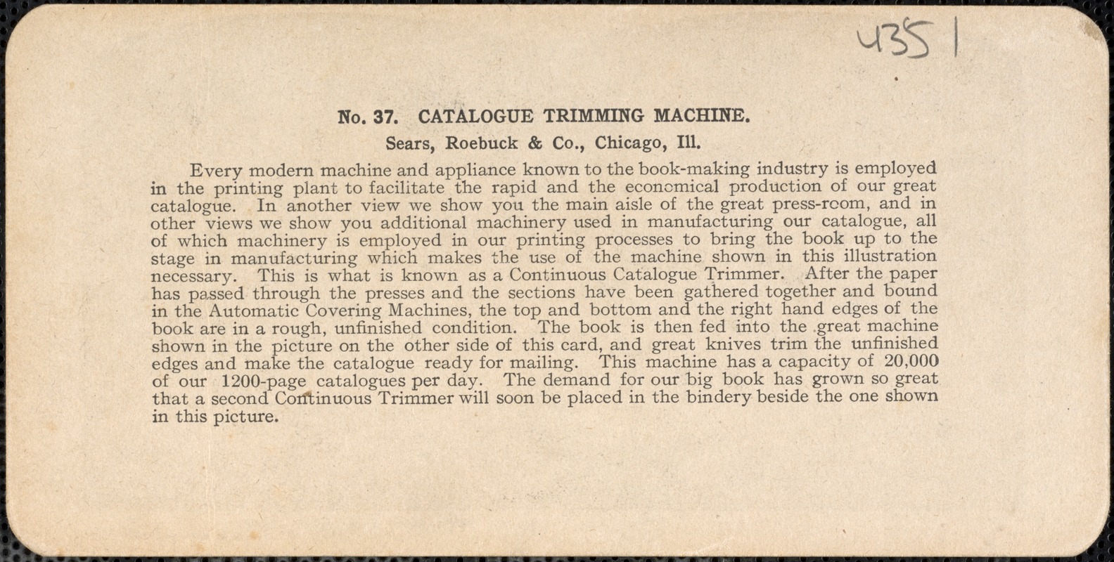 Catalogue trimming machine