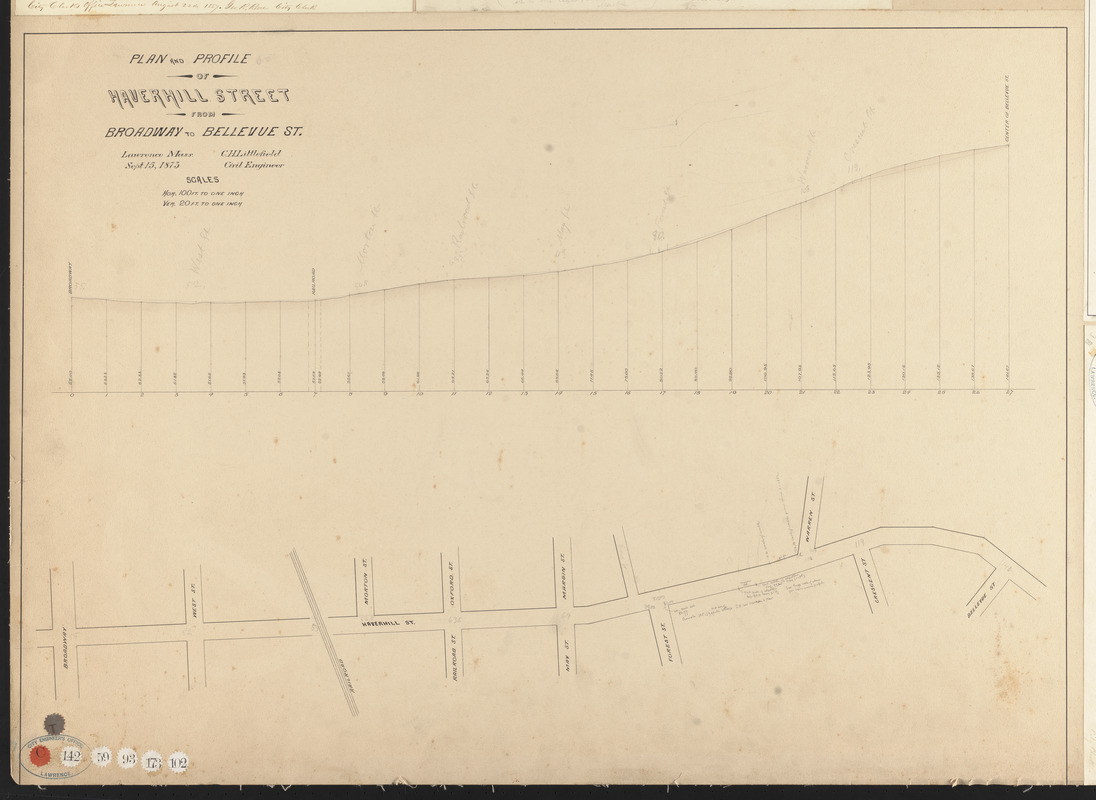 Plan And Profile Of Haverhill Street From Broadway To Bellevue St Digital Commonwealth 5552