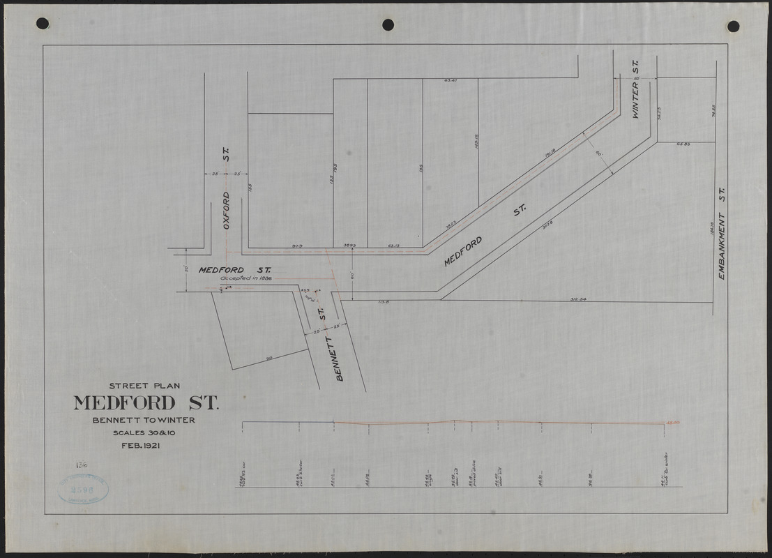 Street plan, Medford St., Bennett to Winter