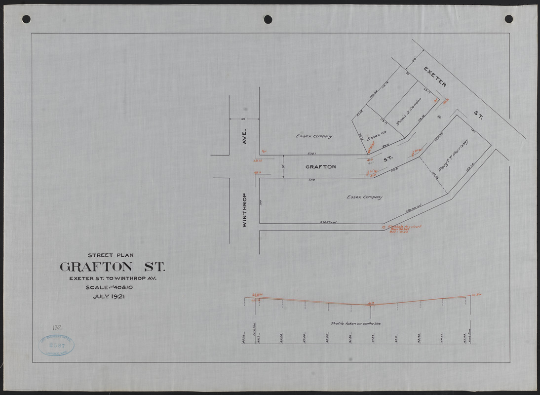 Street plan, Grafton St., Exeter St. to Winthrop Av.