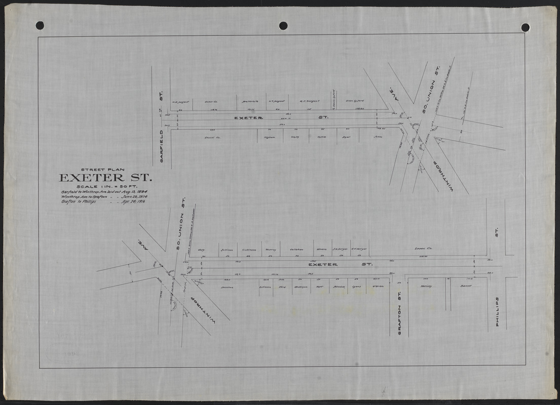 Street plan, Exeter St. - Digital Commonwealth
