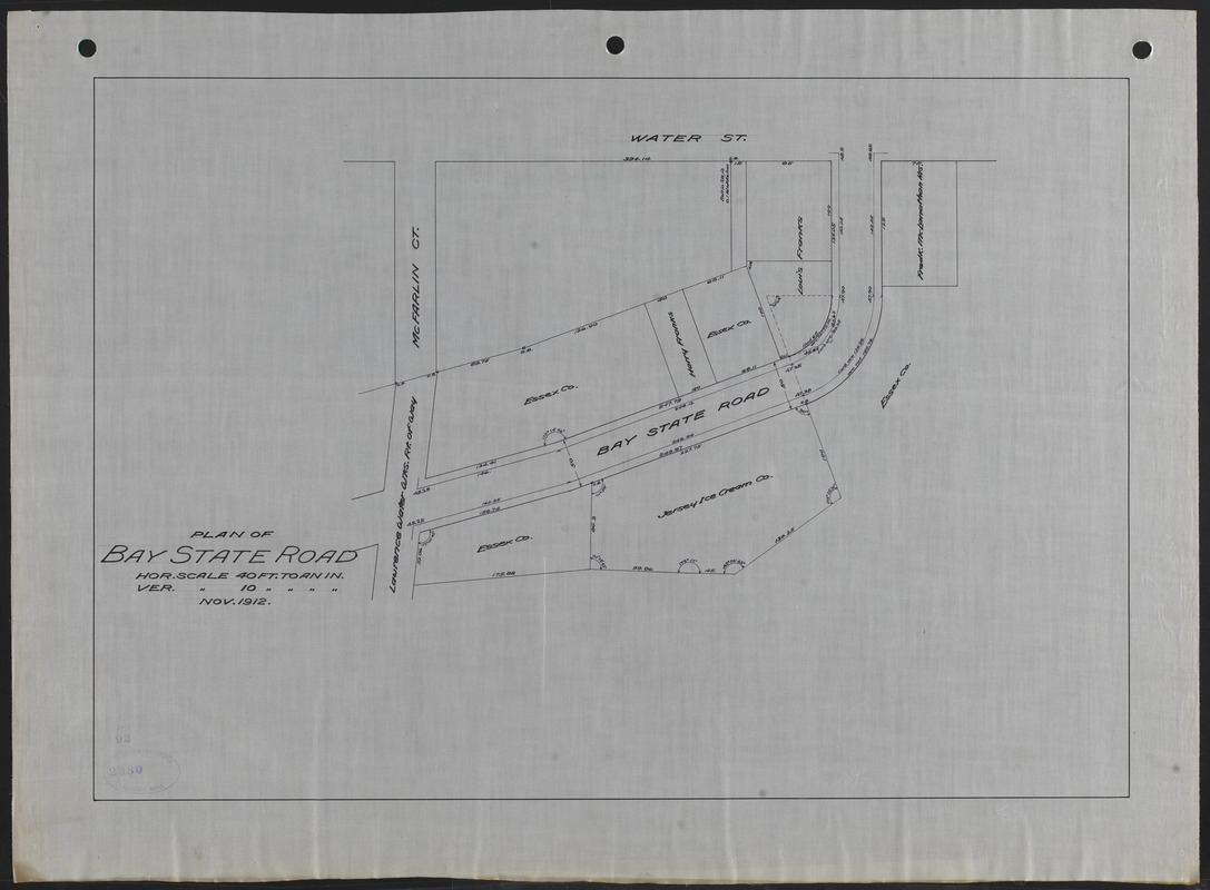 Plan of Bay State Road